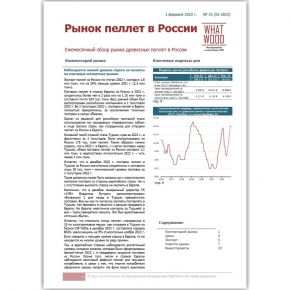 Рынок пеллет в России 01-2023: наблюдается низкий уровень спроса на пеллеты на ключевых экспортных рынках