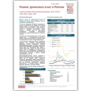 Рынок древесных плит в России 05-2024: спрос и цены на строительные плиты на внутреннем рынке растут быстрее, чем на экспортных направлениях