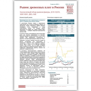 Рынок древесных плит в России 07-2024: производители плит строительного сегмента в шаге от пиковых цен летнего сезона
