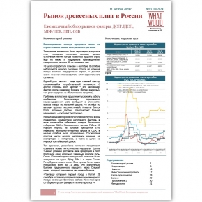 Рынок древесных плит в России 09-2024: благоприятная погода продлила спрос на строительном рынке центрального региона